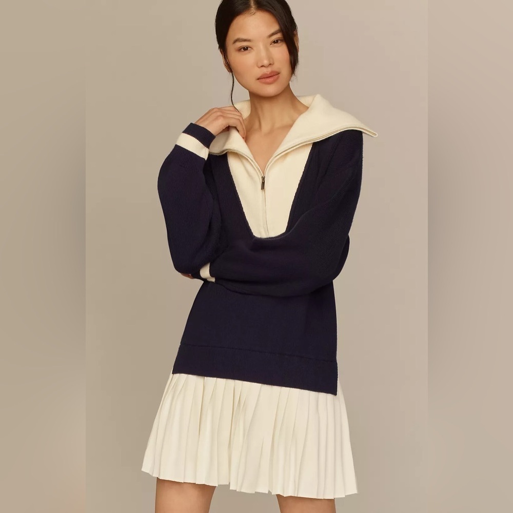 NWT Size LP (P2P 24") - Anthropologie Maeve Sweater Twofer Mini Dress